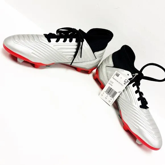 NEW Adidas Predator 19.3 FG Silver Kids Jr Soccer Cleats Shoes Size 5.5
