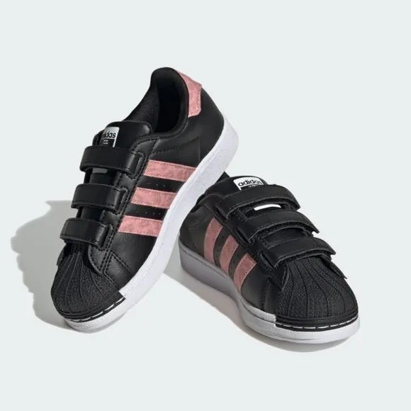 NEW ADIDAS SUPERSTAR COMFORT CLOSURE SHOES KIDS GIRL PINK SIZE 1