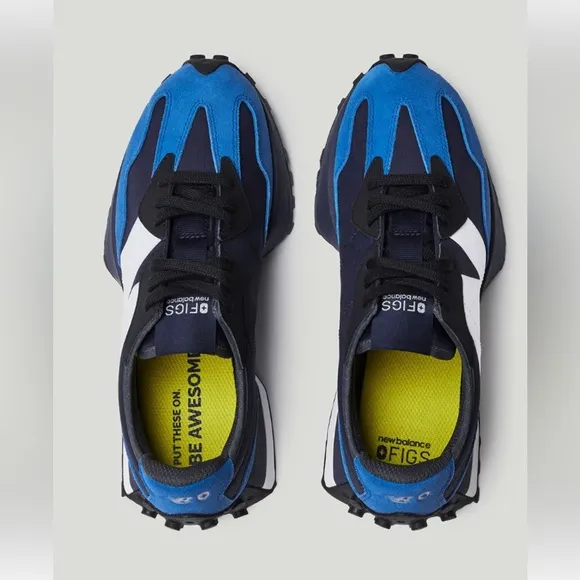 New Balance 327 FIGS Blue and White Athletic Shoes