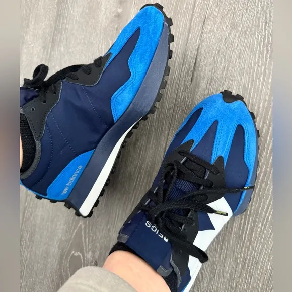 New Balance 327 FIGS Blue and White Athletic Shoes