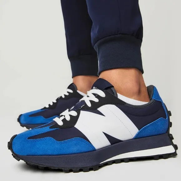 New Balance 327 FIGS Blue and White Athletic Shoes