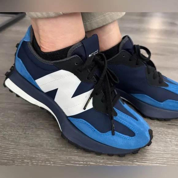 New Balance 327 FIGS Blue and White Athletic Shoes
