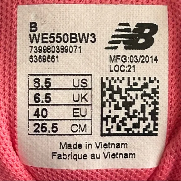 New Balance 550 v3 Black &amp; Pink Tennis Shoes Size 8.5 EUC