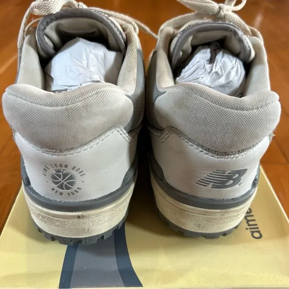 New Balance 550 x ALD Aime Leon Dore White Grey Tennis Shoes BB550ALE Men's Sz 8