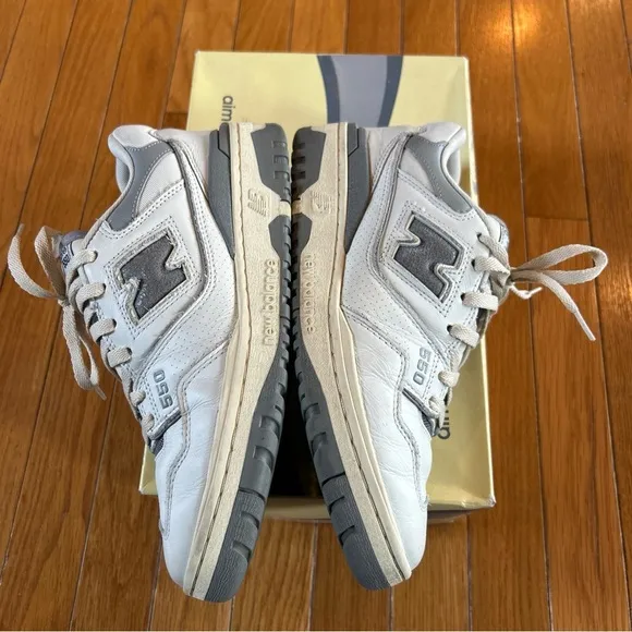 New Balance 550 x ALD Aime Leon Dore White Grey Tennis Shoes BB550ALE Men's Sz 8
