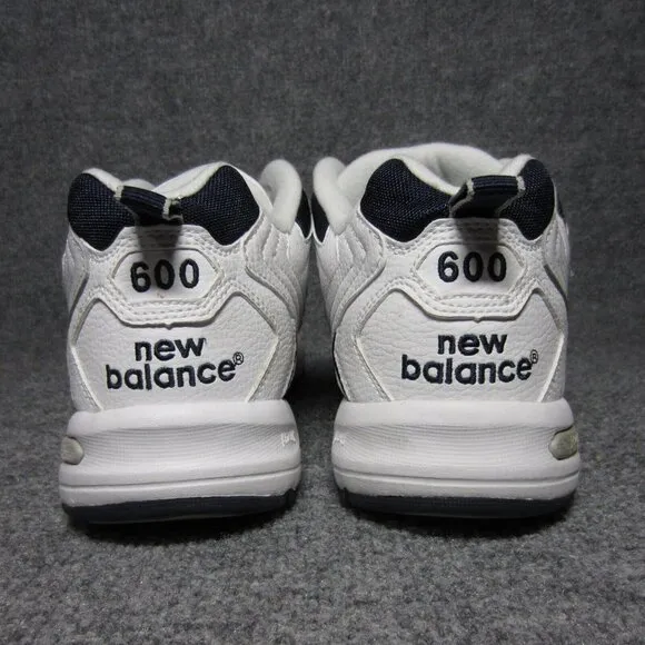 New Balance 600 Mens Shoes Size 11.5 D White Navy Blue Walking Leather Comfort