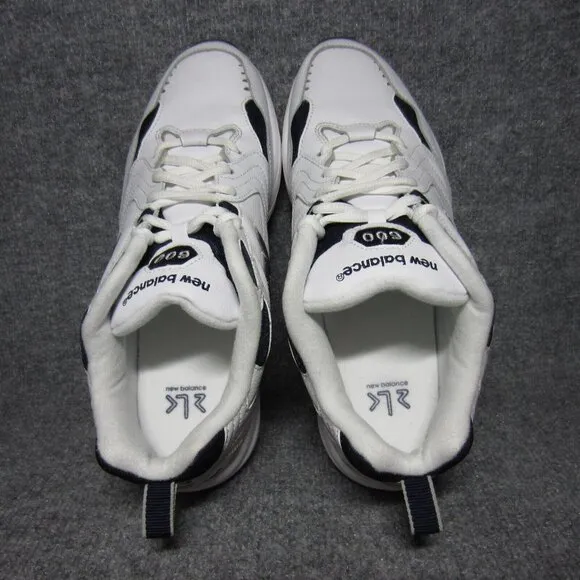 New Balance 600 Mens Shoes Size 11.5 D White Navy Blue Walking Leather Comfort