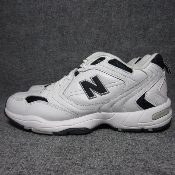 New Balance 600 Mens Shoes Size 11.5 D White Navy Blue Walking Leather Comfort