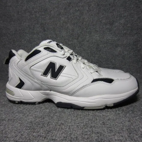 New Balance 600 Mens Shoes Size 11.5 D White Navy Blue Walking Leather Comfort