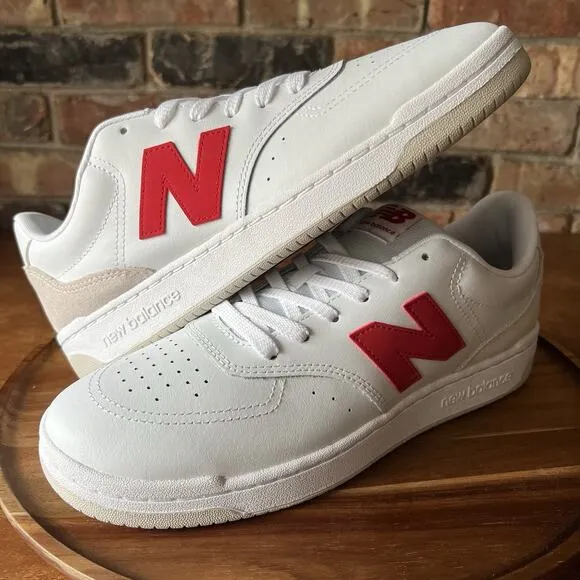New Balance BB80 Men’s Sneakers BB80RTB White Red Shoes Sneaker Size 11