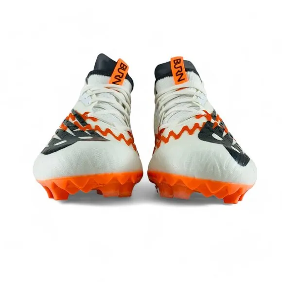 New Balance Burn X3 White Orange Cleats Men's Lacrosse Cleats BURNXLO3