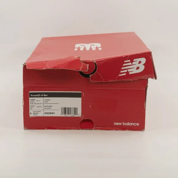 New Balance FreezeLX v4 Box 'White Gum FREEZBW4 Lacrosse Cleats size 11.5