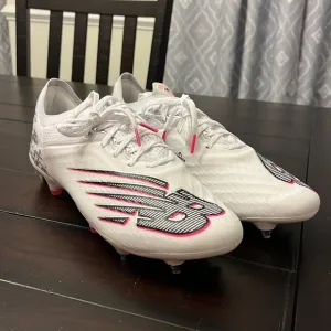 New Balance Furon V6  SG Soccer Cleats shoes White/Pink MSF1SP65 Mens size 13