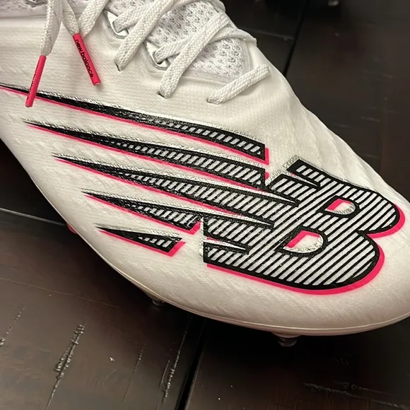 New Balance Furon V6  SG Soccer Cleats shoes White/Pink MSF1SP65 Mens size 13