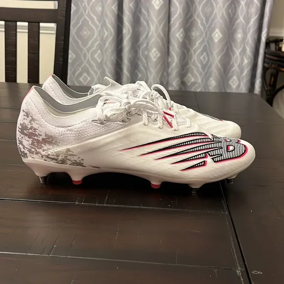 New Balance Furon V6  SG Soccer Cleats shoes White/Pink MSF1SP65 Mens size 13