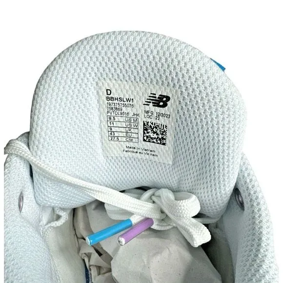 New‎ Balance HESI LOW UNITY OF SPORT White/Purple/Black (BBHSLW1) M9.5/W11 NIB