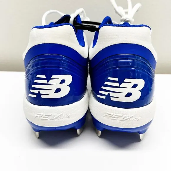 New Balance Men's 4040 v5 Metal Baseball Cleats Blue White Shoes Size 12.5