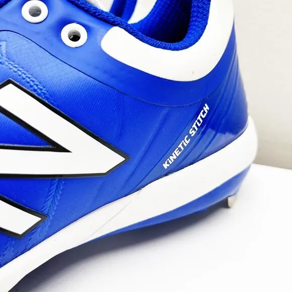 New Balance Men's 4040 v5 Metal Baseball Cleats Blue White Shoes Size 12.5