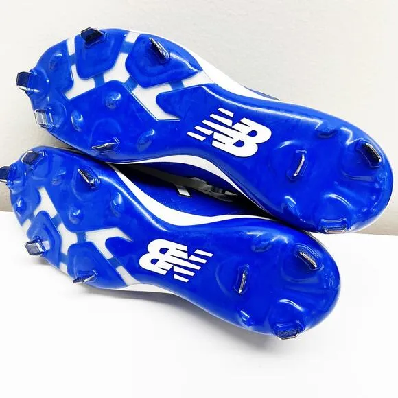 New Balance Men's 4040 v5 Metal Baseball Cleats Blue White Shoes Size 12.5