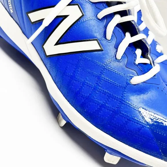 New Balance Men's 4040 v5 Metal Baseball Cleats Blue White Shoes Size 12.5