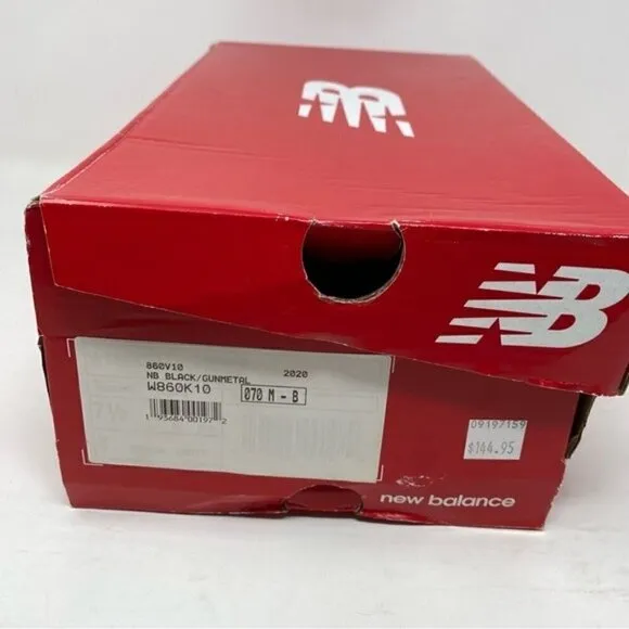New Balance Womens 860v10 black gunmetal running shoes
