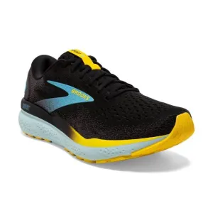 NEW BROOKS men's ghost 16 road running shoes in black/forged iron/blue
