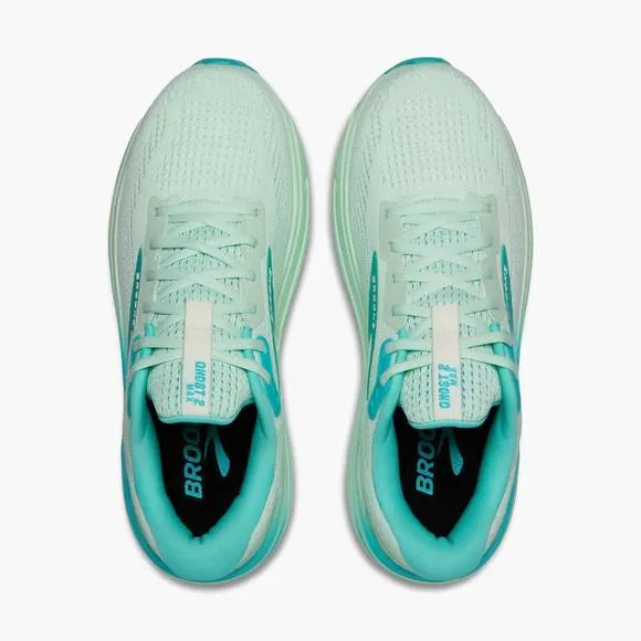 NEW BROOKS men's ghost max 2 shoes in 451 - honeydew/blue/white