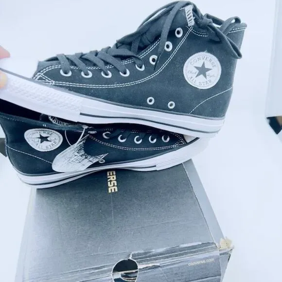 NEW Converse High Top Shoes CONS CTAS Pro Suede 144587C Black Unisex 9.5M 11.5W
