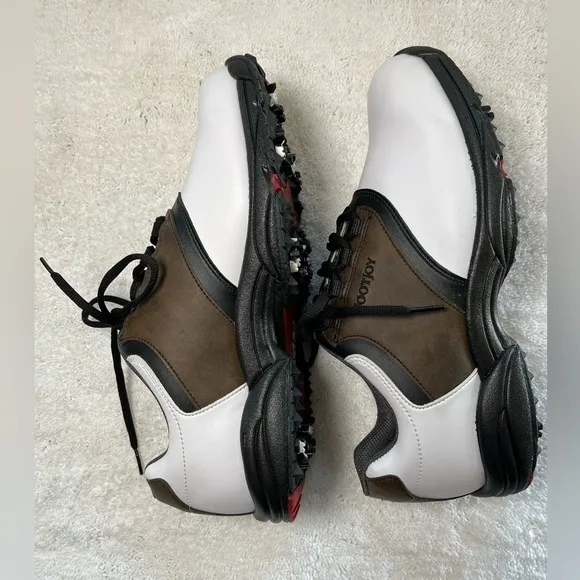 NEW FootJoy GreenJoys 45516 Golf Shoes Size: 10.5 (M)-Color: White/Brown/Black