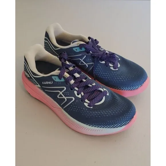 NEW KARHU Ikoni 2.5 Womens Running Shoe (Blue Fusion/Peach Blossom) Size 6