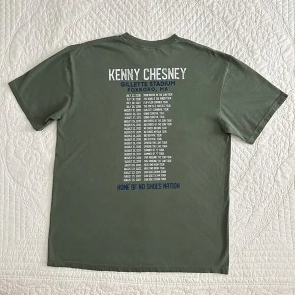 New Kenny Chesney Gillette Stadium 2024 Tour T-Shirt Tee Shirt No Shoes Nation