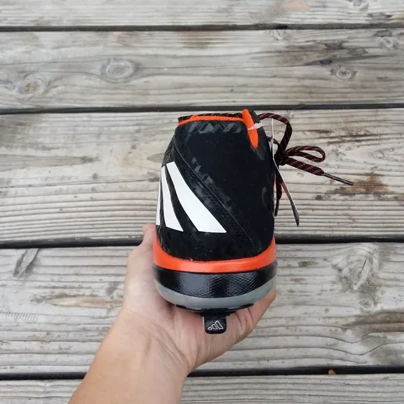 New Men Adidas PowerAlley Orange Black Metal Baseball Cleats Shoes
