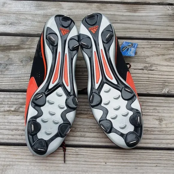 New Men Adidas PowerAlley Orange Black Metal Baseball Cleats Shoes