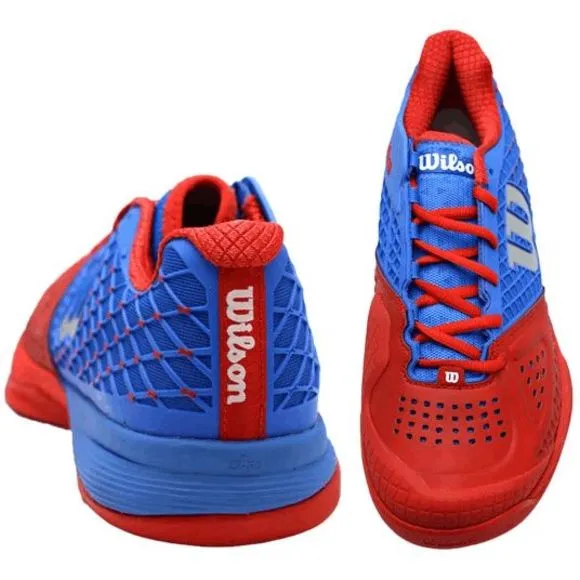 NEW Men's Size 7 WILSON Rush Pro Glide Tennis Shoes Sneakers Red Blue WRS320400