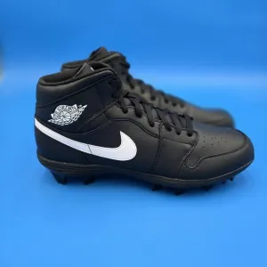 New Nike Air Jordan 1 Mid Football TD Men's Size 13.5 Cleats Black FJ6805-001