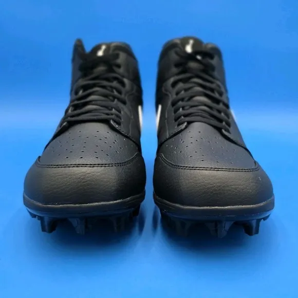 New Nike Air Jordan 1 Mid Football TD Men's Size 13.5 Cleats Black FJ6805-001