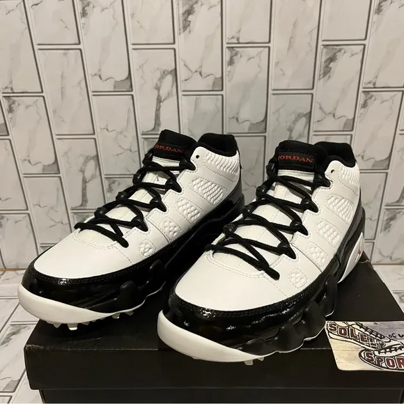 New Nike Air Jordan 9 Retro Low Golf Shoes Cleats White Black Red Bred Mens 7
