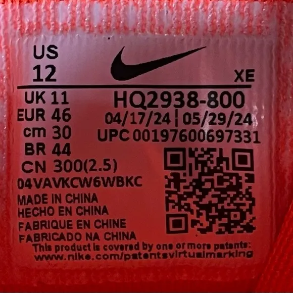 NEW Nike Air Zoom Pegasus 41 PRM Mens Size 12 Running Shoes Hyper Crimson Orange
