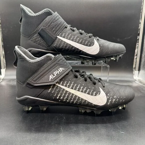 NEW Nike Alpha Menace Pro 2 Mid Football Cleats Black AQ3209-002 Men’s Size 12