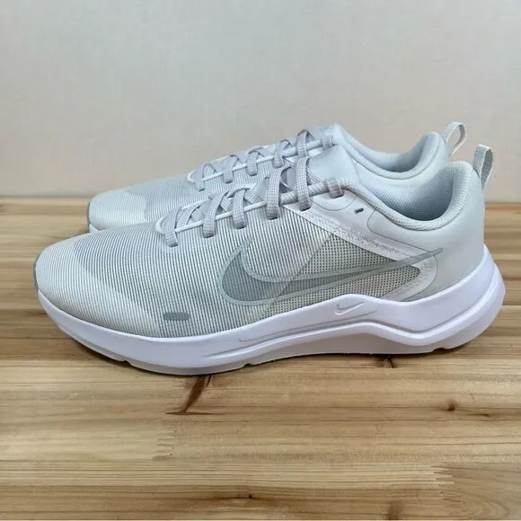 NEW Nike Downshifter 12 Road Running shoes Mens 10.5 White Pure Platinum NEW NIB