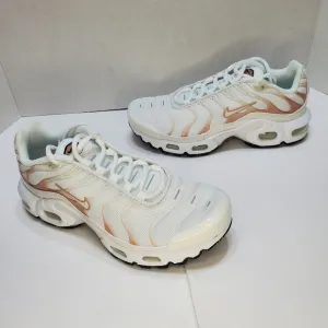 New Nike GA 4Y Air Max Plus White Metallic Red Bronze Shoes CD0609-105