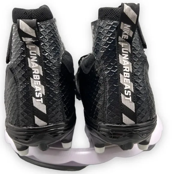 NEW Nike Lunarbeast Skin Football Cleats 847725-011 Mens 18 High Top Black Shoes
