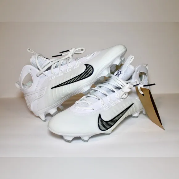 NEW Nike Men’s 9 Huarache 9 Elite Mid LAX Lacrosse Cleats White/Black FD0088-101