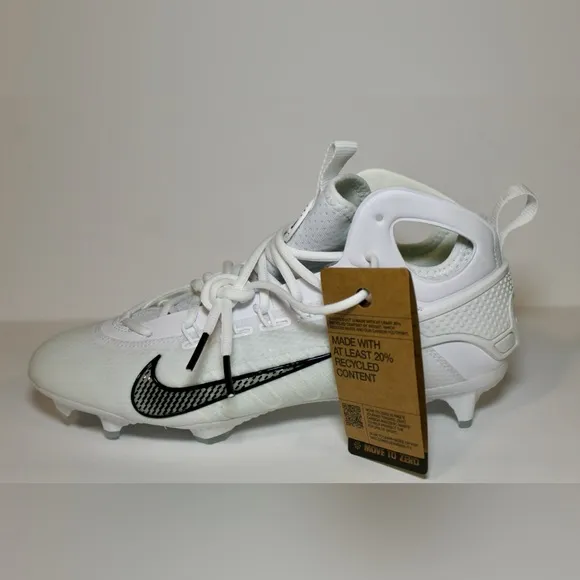 NEW Nike Men’s 9 Huarache 9 Elite Mid LAX Lacrosse Cleats White/Black FD0088-101