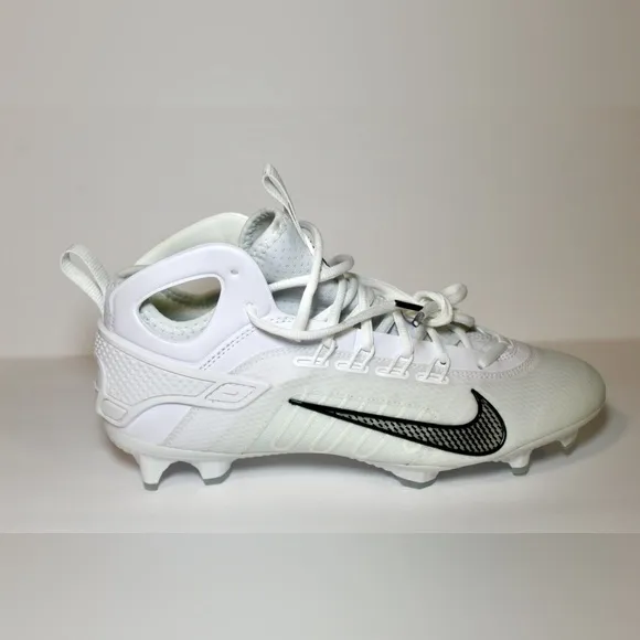 NEW Nike Men’s 9 Huarache 9 Elite Mid LAX Lacrosse Cleats White/Black FD0088-101