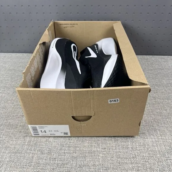 New Nike Zoom Fly 5 Road Running Shoes DM8968 001 Black White - Mens Size 14