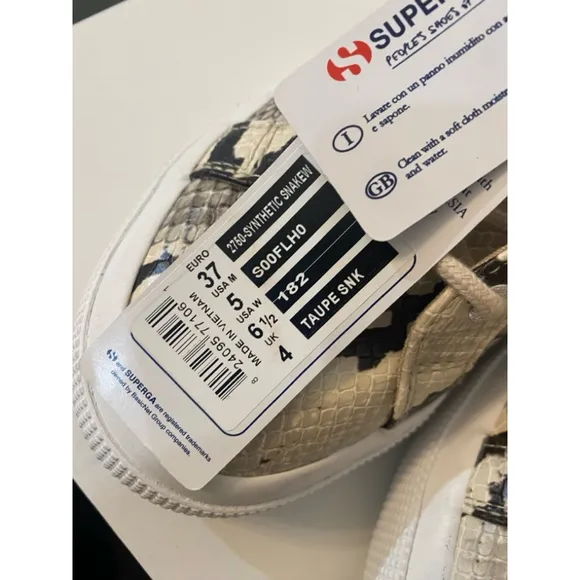 New Superga Snakeskin Sneakers 6.5