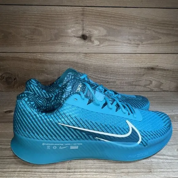 NEW Sz 10-11.5: Nike Men's Zoom Vapor 11 HC Tennis Shoes Teal Nebula/White