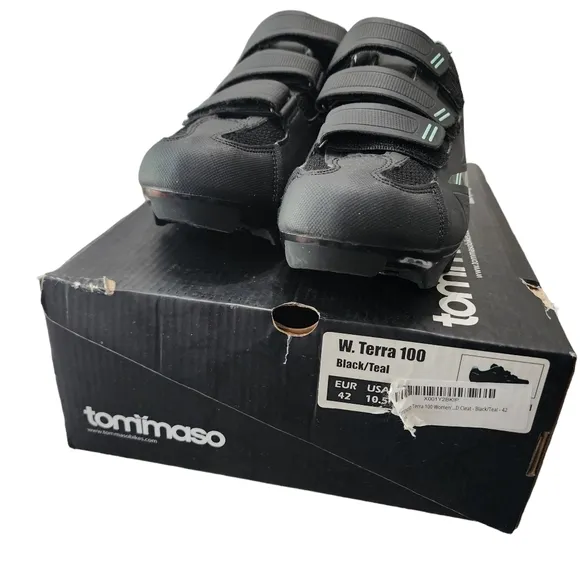 NEW Tammaso Cycling W. Terra 100 in Black / Teal Sz 10.5