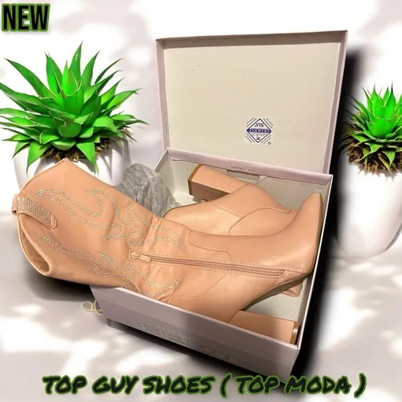 New TOP GUY Shoes ( TOP MODA ) Alias Western Boot Blush Pu